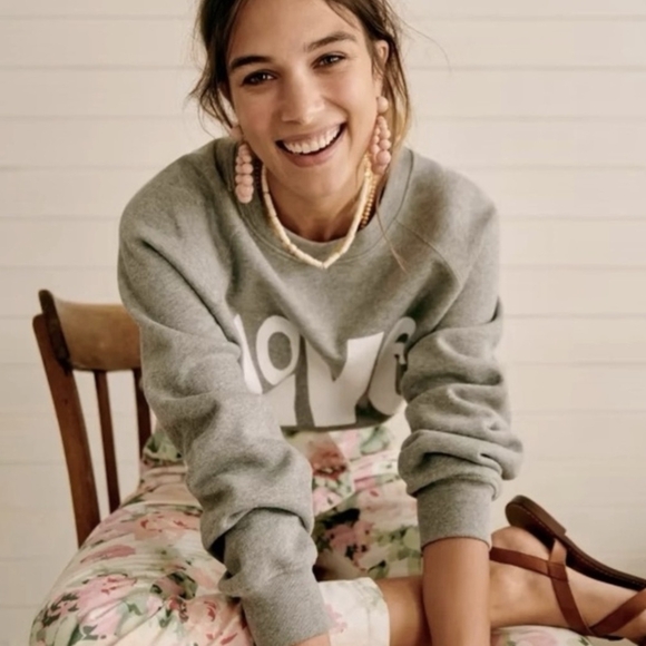 Sezane Sweaters - RARE Sezane X Bobo Choses Gray Love Sweatshirt